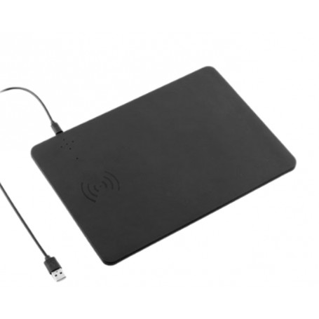 DrPhone MQ PU Muismat + ingebouwde draadloze Qi oplader - 2 in 1 Muismat -5V/2A – Zwart