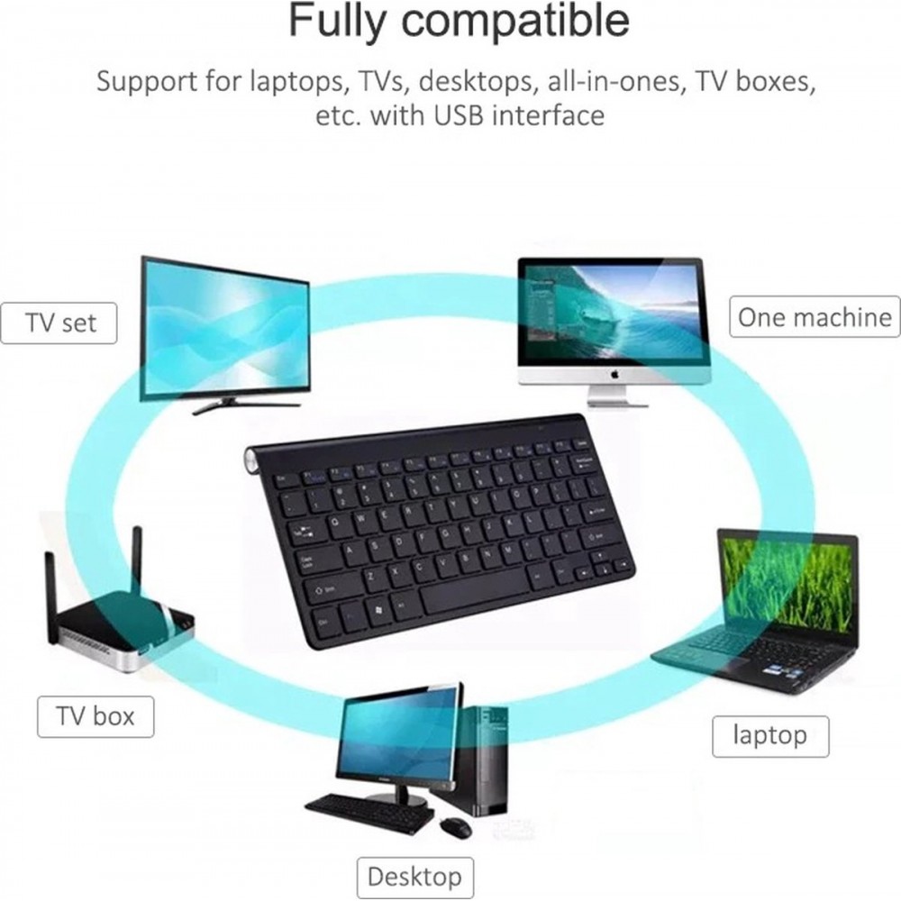 Werkgever Efficiënt Grens Elementkey V09 - Draadloos 2.4 USB Toetsenbord - Geschikt voor Laptops -  Computer - Tablet - Wit