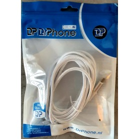 DrPhone UNL4 USB-C naar Lightning 9V/3A Snelle Oplaadkabel – PD 20W – Nylon gevlochten – 90 Graden - Data Sync - 1M – Wit