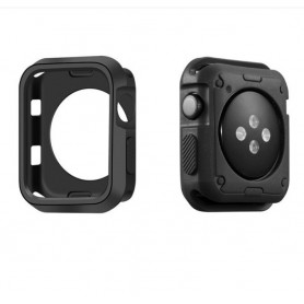 DrPhone FC10 - Dual TPU Sport Siliconen Case - Bumper hoes - Geschikt Voor iOS Smartwatch 42mm - Rubber Case - Zwart/Zwart