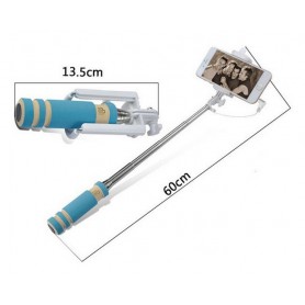 Pocket Selfie Stick Universeel Met Kabel Afstandsbediening Zwart