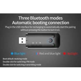 DrPhone Streamx13 – 4 in een 1 Bluetooth Adapter – Draadloos Audio adapter - TF Kaart – Bluetooth 5.0 – AUX + USB + FM - Zwart