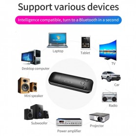 DrPhone Streamx13 – 4 in een 1 Bluetooth Adapter – Draadloos Audio adapter - TF Kaart – Bluetooth 5.0 – AUX + USB + FM - Zwart