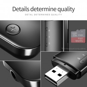 DrPhone Streamx13 – 4 in een 1 Bluetooth Adapter – Draadloos Audio adapter - TF Kaart – Bluetooth 5.0 – AUX + USB + FM - Zwart