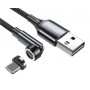 DrPhone iONIC- 540º Roterende Magnetische Kabel - 3A - Voor Lightning - 480Mbp/s Data Transmissie - Krachtige Magneet - Zwart
