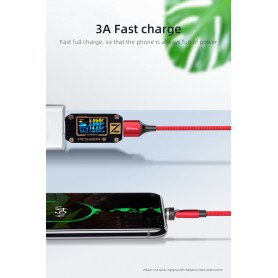 DrPhone iONIC- 540º Roterende Magnetische Kabel - 3A - Voor Lightning - 480Mbp/s Data Transmissie - Krachtige Magneet - Zwart