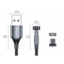 DrPhone iONIC- 540º Roterende Magnetische Kabel - 3A - Voor Lightning - 480Mbp/s Data Transmissie - Krachtige Magneet - Zwart