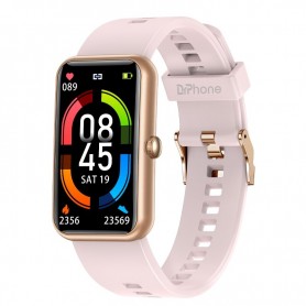 DrPhone Ai¹ Hydro – Smartwatch Aluminium – A-GPS - Stappenteller – Horloge – Waterdicht – IOS / Android - Man / Vrouw - Roze