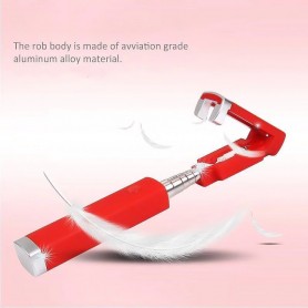 DrPhone SF1 – Monopod – Uitschuifbare Selfie Stok – Afstandsbediening – 3.5mm Draad – Geschikt voor Android/iOS - Zwart