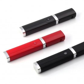 DrPhone SF1 – Monopod – Uitschuifbare Selfie Stok – Afstandsbediening – 3.5mm Draad – Geschikt voor Android/iOS - Zwart