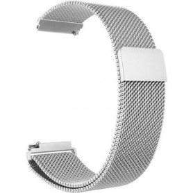 DrPhone Universele Magnetische Milanese Smart Watch Armband - 22mm - Geschikt voor o.a Galaxy Watch 3 45mm /46mm - Zilver
