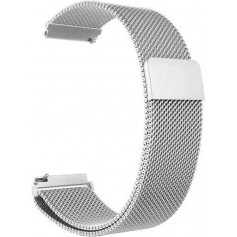 DrPhone Universele Magnetische Milanese Smart Watch Armband - 22mm - Geschikt voor o.a Galaxy Watch 3 45mm /46mm - Zilver