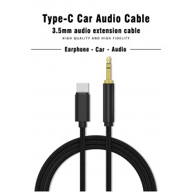 DrPhone SC5 Flex – Lightning naar 3.5mm Aux Kabel – Nylon Gevlochten – 1M – Zwart
