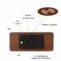 DrPhone XK6 – Multifunctionele Wekker – Draadloze QI Lader - Temperatuur / Tijdsweergave - Bruin