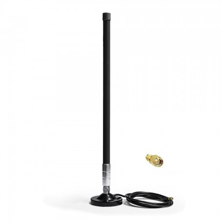 DrPhone HMFS LoRa – 3dBi Glasvezel Helium Hotspot Miner Antenne Met Magnetische Stand - 3 meter RP-SMA Male – Zwart