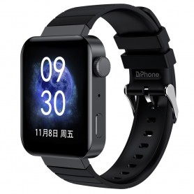 DrPhone iNX - Metalen Smartwatch Bluetooth Bellen - Microfoon - Hartslag - Stappen - Mannen / Vrouwen - IOS/Android - Zwart