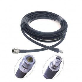 DrPhone HHC2 – LMR 400 Helium Hotspot Antennekabel – 0,5 Meter - N Type (Vrouwelijk) naar RP-SMA (Mannelijk) - Zwart