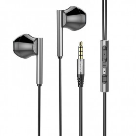 DrPhone M10 Bedrade 3.5mm Aux In-Ear Oortelefoon – 8 kernen & Bass Met Microfoon - Dynamische Stereo Oordopjes – Zwart