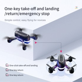 LUXWALLET LRSC Mini Drone - 20Km/h - 720P Camera - Zwaartekracht Besturing - 360° Trucje - IOS / Android - Zwart