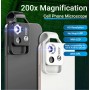 DrPhone APL2 - HD Smartphone Microscoop - 200X met CPL & LED-licht - Digitale microscoop camera - Universele clip lens - Zwart