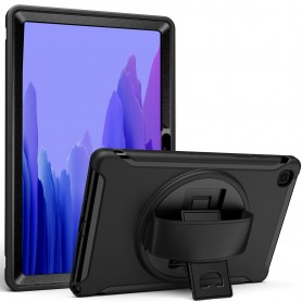 DrPhone IM1 - 360° Beschermende Galaxy tab A7 Cover + Volledige Valbestendige Case + Screenprotector – Zwart