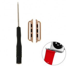 Apple Watch Adapter 42mm Stalen Band Connector (Set van 2) Goud + Schroevendraaier