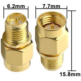 DrPhone SRC1 - SMA Male Naar RP-SMA Female Adapter – Voor Helium HotSpots - Wi-Fi-antenne, FPV Drone, Videozender - Zwart