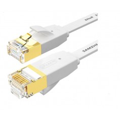 DrPhone Ethernetkabel CAT6 Platte RJ45 Lan Netwerk - 1Gbps (1000 Mbps) - 30 Meter - Wit
