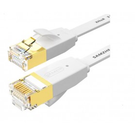 DrPhone Ethernetkabel CAT6 Platte RJ45 Lan Netwerk Kabel - 1Gbps (1000 Mbps) - 3 Meter - Wit