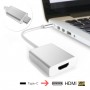 DrPhone - USB-C Naar HDMI - 4K Type-C Adapter - 3840 x 2160 Ultra HD 4K - - Zilver