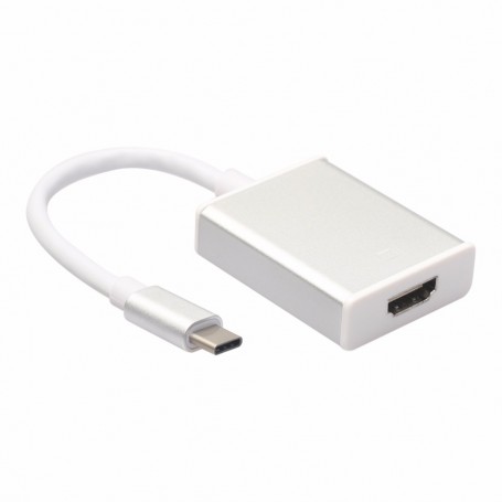 DrPhone - USB-C Naar HDMI - 4K Type-C Adapter - 3840 x 2160 Ultra HD 4K - - Zilver