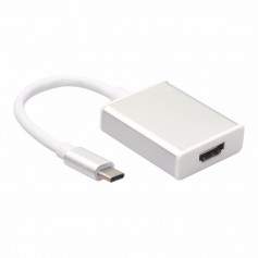 DrPhone - USB-C Naar HDMI - 4K Type-C Adapter - 3840 x 2160 Ultra HD 4K - - Zilver