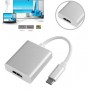 DrPhone - USB-C Naar HDMI - 4K Type-C Adapter - 3840 x 2160 Ultra HD 4K - - Zilver