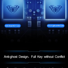 DrPhone AULA1 Mechanisch USB Bedrade Gaming Toetsenbord met Magnetische Polssteun & Bedieningsknop - Blauwe schakelaar