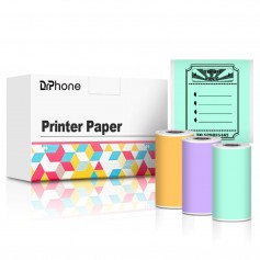 DrPhone Thermisch Papier Voor PIX15/M02X Draagbare Multifunctionele Printer Labels 3 Kleuren - Mintgroen/Lila/Licht Oranje