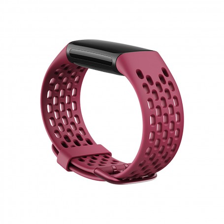DrPhone FVS2 TPU Siliconen Polsband – Armband – Sportband Geschikt voor Fitbit Charge 5-Paars