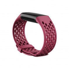 DrPhone FVS2 TPU Siliconen Polsband – Armband – Sportband Geschikt voor Fitbit Charge 5-Paars