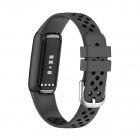 DrPhone FVS3 TPU Siliconen Polsband – Armband – Sportband Geschikt voor Fitbit Luxe –Zwart