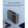 DrPhone WL7 - 4-poorten Multipoort Oplader - 48W - USB-laadstation + Standhouder – Qualcom 3.0 & USB-C –Lader – Zwart