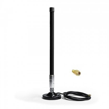 DrPhone HMFS LoRa – 2dBi Helium Hotspot Miner Antenne Met Magnetische Stand - RP-SMA Male – Outdoor - Grijs