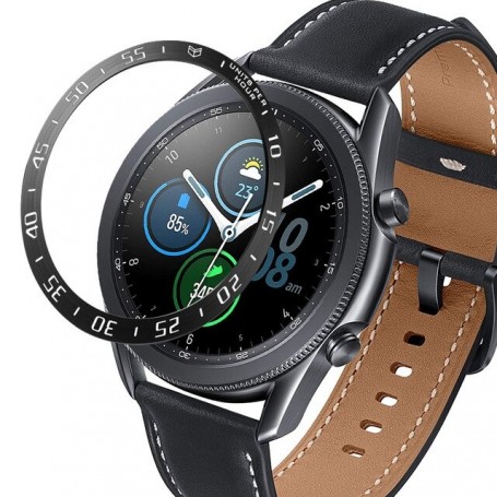 DrPhone BR1 Metalen RVS Bezel Ring – Randbeschermer - Geschikt voor Samsung Galaxy Watch 3 41 mm - Anti-kras - Zwart