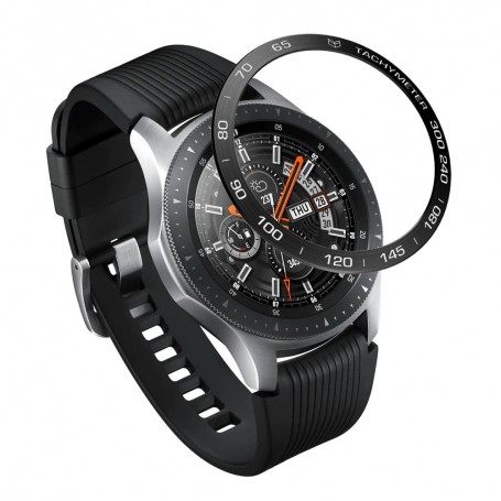 DrPhone BR1 Metalen RVS Bezel Ring – Randbeschermer - Geschikt voor Samsung Galaxy Watch 3 41 mm - Anti-kras - Zwart