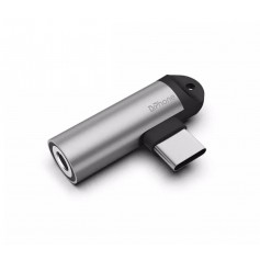 DrPhone DA2 Pro USB-C Naar Mini Jack 3.5mm - Converter/Adapter - DAC Compatible Geschikt voor o.a S22/S21/ Note 20 etc - Zilver