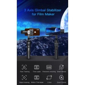DrPhone AG1 – 3 Assige Gimbal Voor Smartphones – 6 Uur Levensduur – Face Tracking – Verstelbare Arm – Time Lapse - Zwart