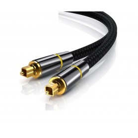DrPhone Digitale Optische Audio Kabel - Toslink – SPDIF voor o.a Dolby Digital Receiver / TV / Sound Bar - 2 Meter - Zwart
