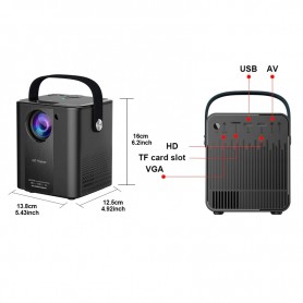 ELEMENTKEY BEAM7® - WiFi Full HD Projector – Android 7.1 Systeem - 120 Ansi Lumen - 1920x1080P-projector – Zwart