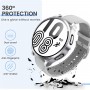 DrPhone AC3 - TPU Case - Bescherm Cover - Geschikt voor Galaxy Watch 4 44mm - Screen Protector- Zwart