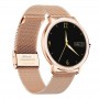 DrPhone NY3 - Nederlands Smartwatch voor Dames / Vrouwen Luxe Horloge - Stappenteller - Hartslagmeter - Metaal RoseGoud