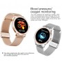 DrPhone NY3 - Nederlands Smartwatch voor Dames / Vrouwen Luxe Horloge - Stappenteller - Hartslagmeter - Leder Zwart