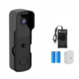 DrPhone HDV1-C – Smart Home Video Deurbel – Nachtvisie & Infrarood – Camera Met Mobiele App – Bewegingsdetectie - Zwart